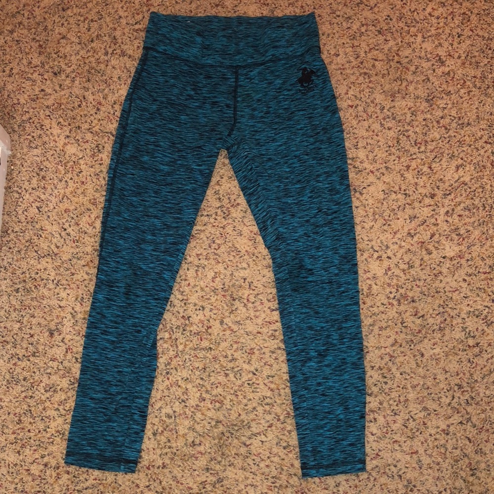 womans blue and black heather leggings